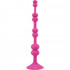 Розовая анальная цепочка с присоской PERLES DASPIRE - 22 см.