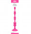Розовая анальная цепочка с присоской PERLES DASPIRE - 22 см.