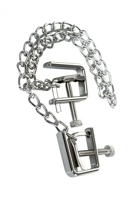 Серебристые зажимы для сосков Theatre с цепочкой Серебристые зажимы для сосков Theatre с цепочкой