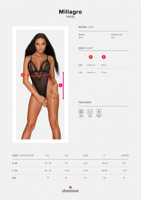 Оригинальное боди Millagro с интимным доступом