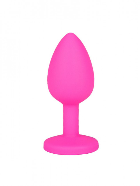 Розовая анальная втулка с малиновым кристаллом - 7,3 см. Розовая анальная втулка с малиновым кристаллом - 7,3 см.