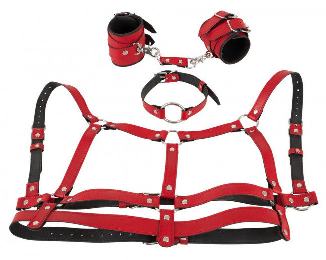 Красный комплект БДСМ-аксессуаров Harness Set Красный комплект БДСМ-аксессуаров Harness Set