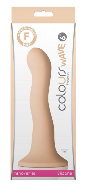 Телесный волнистый фаллоимитатор Colours Wave 6" Dildo - 19 см.