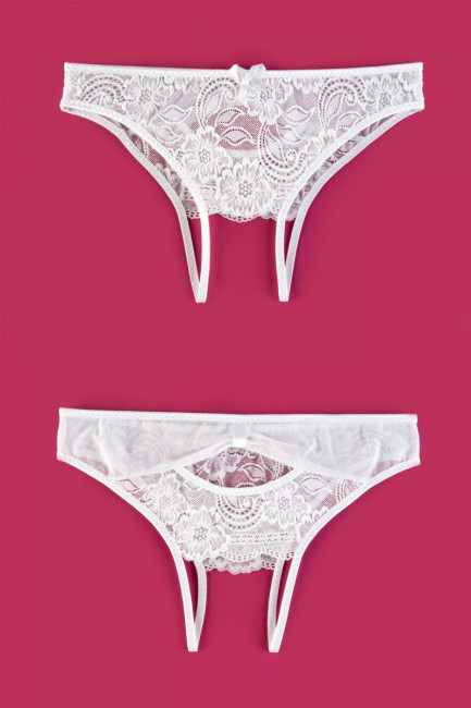 Эротические трусики со вставкой стрейч-сетки на поясе