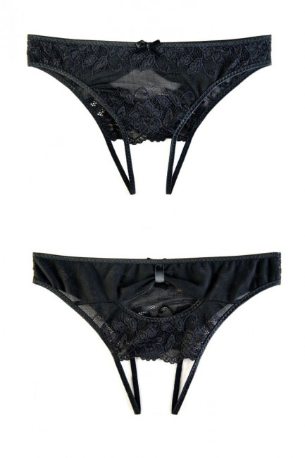 Эротические трусики со вставкой стрейч-сетки на поясе