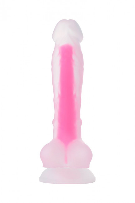 Прозрачно-розовый фаллоимитатор, светящийся в темноте, James Glow - 18 см. Прозрачно-розовый фаллоимитатор, светящийся в темноте, James Glow - 18 см.