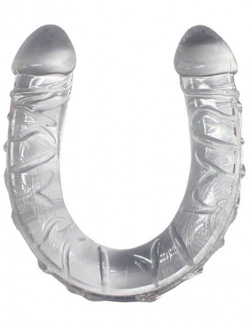 Прозрачный двусторонний фаллоимитатор Twin Peaks - 33,5 см.