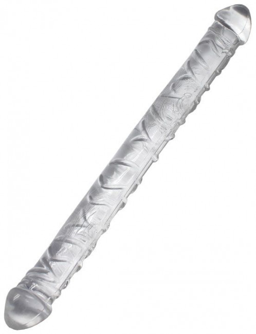 Прозрачный двусторонний фаллоимитатор Twin Peaks - 33,5 см.
