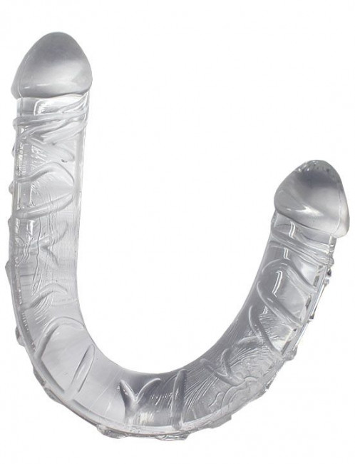 Прозрачный двусторонний фаллоимитатор Twin Peaks - 33,5 см.