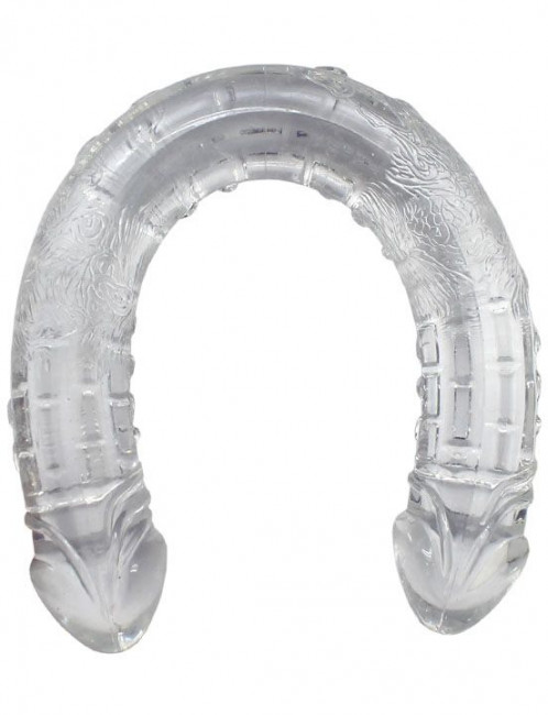 Прозрачный двусторонний фаллоимитатор Twin Peaks - 33,5 см.