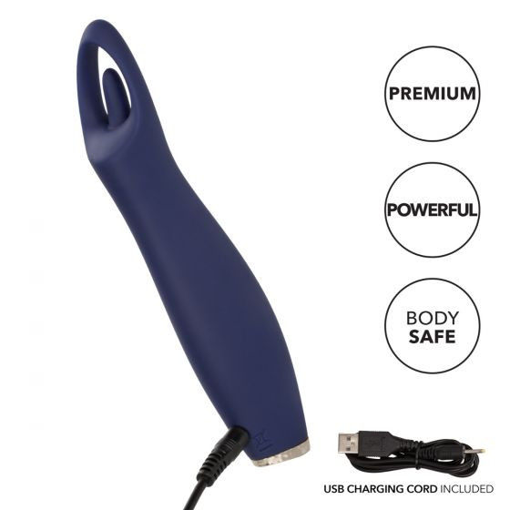 Синий вибратор Jasmine для стимуляции клитора и сосков - 16 см. Синий вибратор Jasmine для стимуляции клитора и сосков - 16 см.