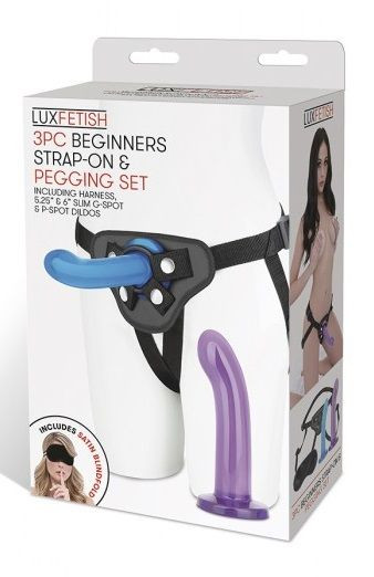 Страпон унисекс Beginners Strap-On с 2 насадками - 15 и 13 см. Страпон унисекс Beginners Strap-On с 2 насадками - 15 и 13 см.