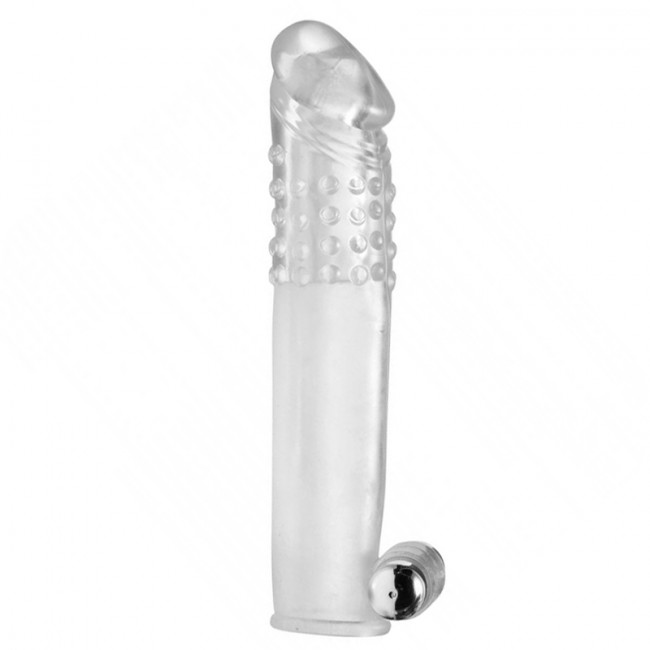 Прозрачная насадка с массажными точками и вибрацией Size Matters - 14 см. Прозрачная насадка с массажными точками и вибрацией Size Matters - 14 см.