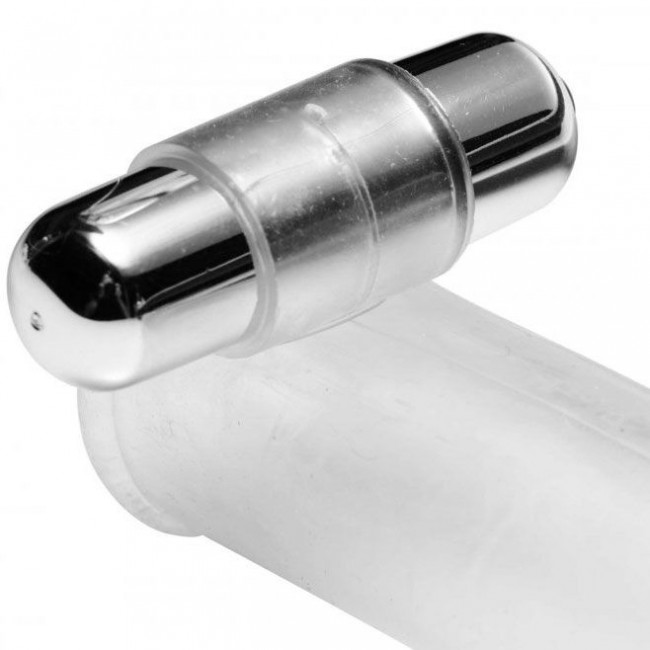 Прозрачная насадка с массажными точками и вибрацией Size Matters - 14 см. Прозрачная насадка с массажными точками и вибрацией Size Matters - 14 см.