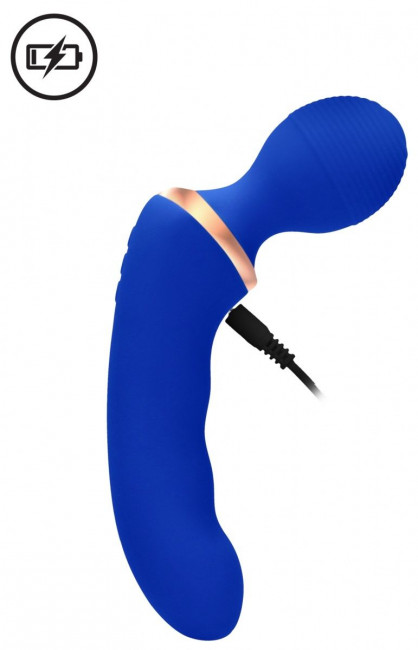 Синий двусторонний вибратор Charm - 18 см. Синий двусторонний вибратор Charm - 18 см.