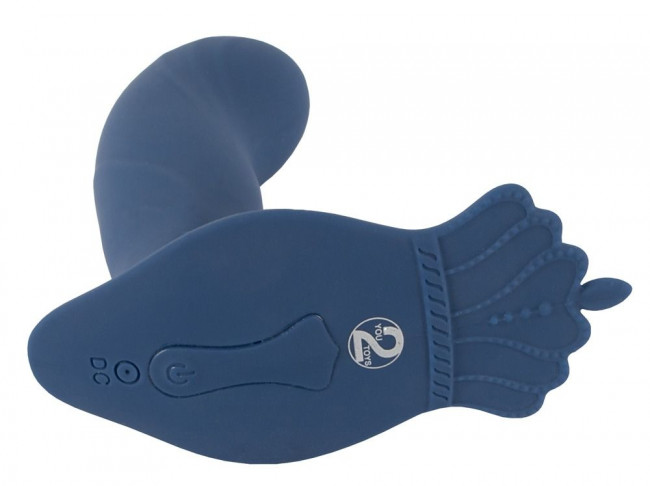 Синий вибростимулятор простаты Vibrating Butt Plug - 11,7 см.