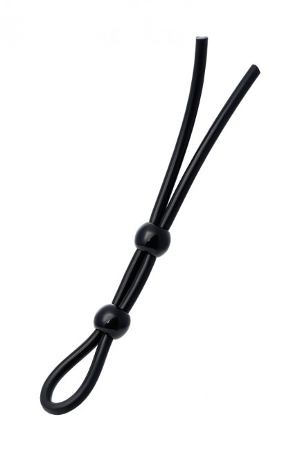 Черное лассо на пенис с двумя бусинами Черное лассо на пенис с двумя бусинами