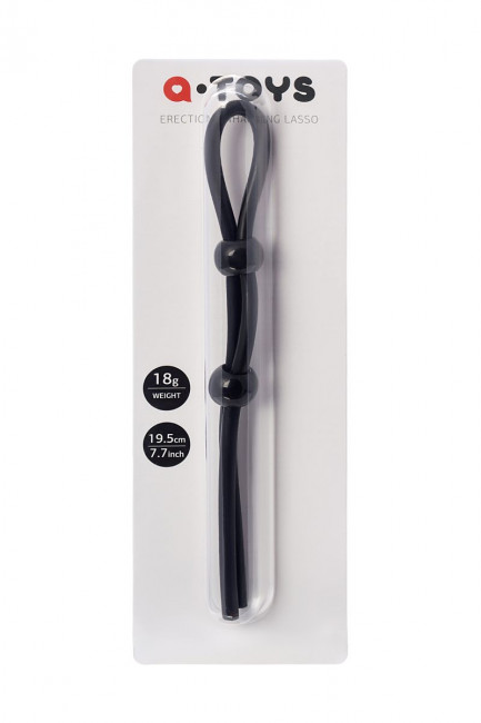 Черное лассо на пенис с двумя бусинами Черное лассо на пенис с двумя бусинами