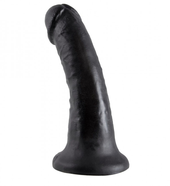 Чёрный фаллоимитатор с присоской 6" Cock - 15,2 см.