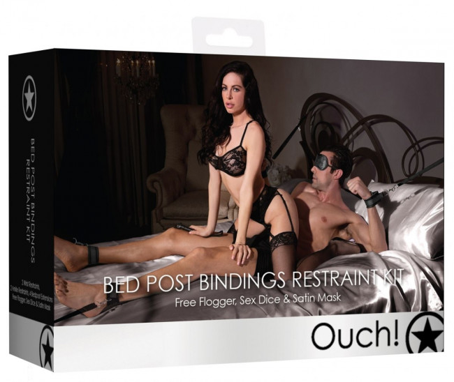 Черный игровой набор БДСМ Bed Post Bindings Restraing Kit Черный игровой набор БДСМ Bed Post Bindings Restraing Kit