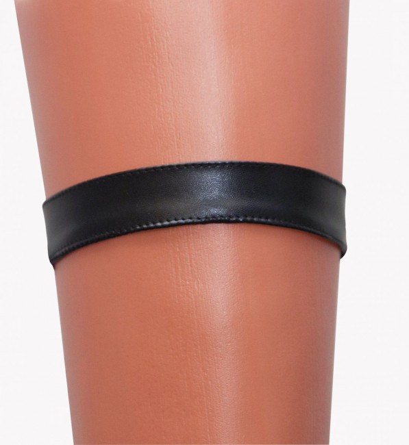 Чёрная кожаная подвязка Чёрная кожаная подвязка