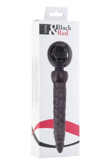 Черная вибронасадка с анальным стимулятором Черная вибронасадка с анальным стимулятором