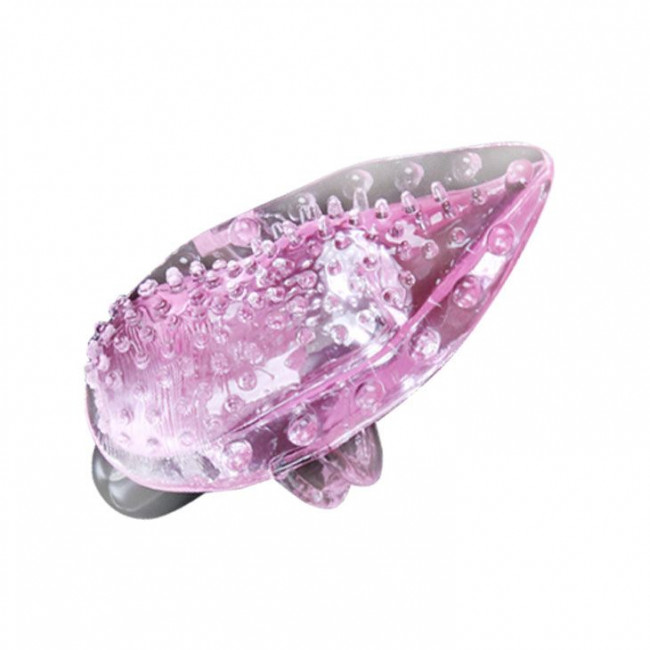 Розовая вибронасадка на пальчик для стимуляции клитора Розовая вибронасадка на пальчик для стимуляции клитора