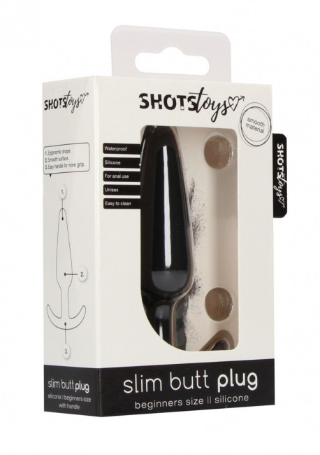 Черная анальная пробка для ношения Slim Butt Plug - 8,3 см. Черная анальная пробка для ношения Slim Butt Plug - 8,3 см.