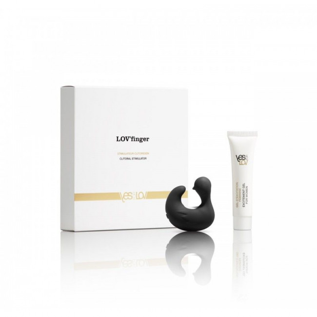 Вибростимулятор-уточка Lov Finger в комплекте с возбуждающим гелем Вибростимулятор-уточка Lov Finger в комплекте с возбуждающим гелем