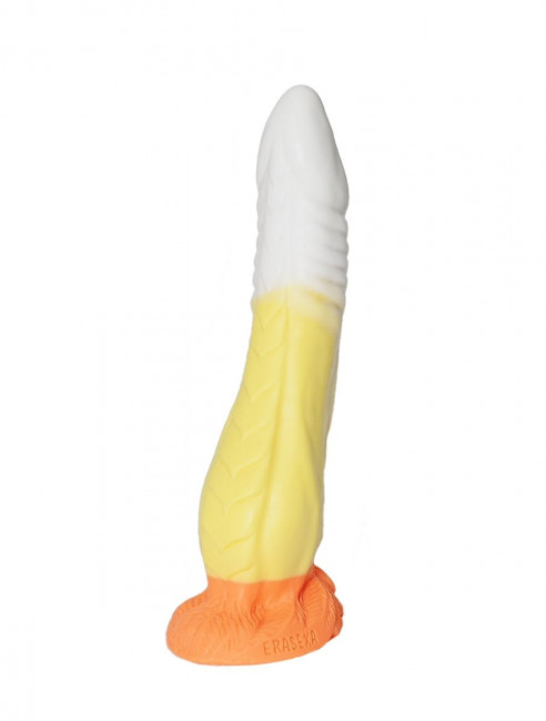 Бело-жёлтый фаллоимитатор "Феникс" - 28 см. Бело-жёлтый фаллоимитатор "Феникс" - 28 см.