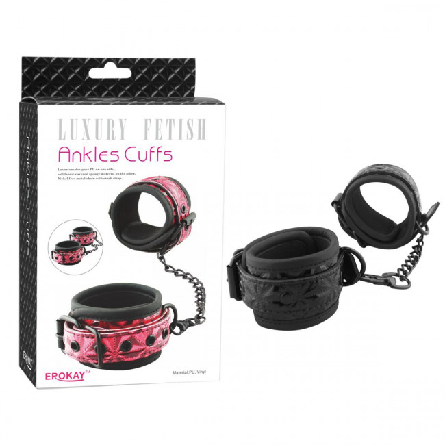 Чёрные кожаные оковы на ноги Ankles Cuffs Чёрные кожаные оковы на ноги Ankles Cuffs