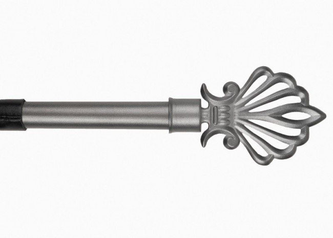 Черная многохвостая плеть с витой ручкой - 63 см.