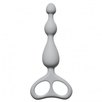 Серая анальная цепочка Ultimate Beads - 17 см.