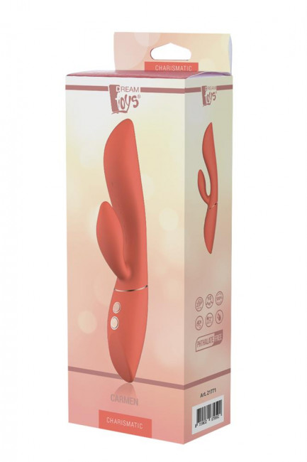 Оранжевый вибратор-кролик Carmen - 22,5 см. Оранжевый вибратор-кролик Carmen - 22,5 см.