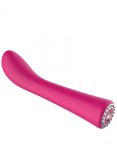 Розовый вибромассажер для точки G Glimmer - 20,5 см.