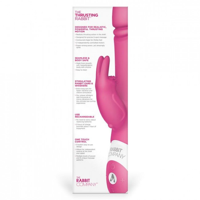Розовый вибратор с функцией толкания Thrusting Rabbit Розовый вибратор с функцией толкания Thrusting Rabbit