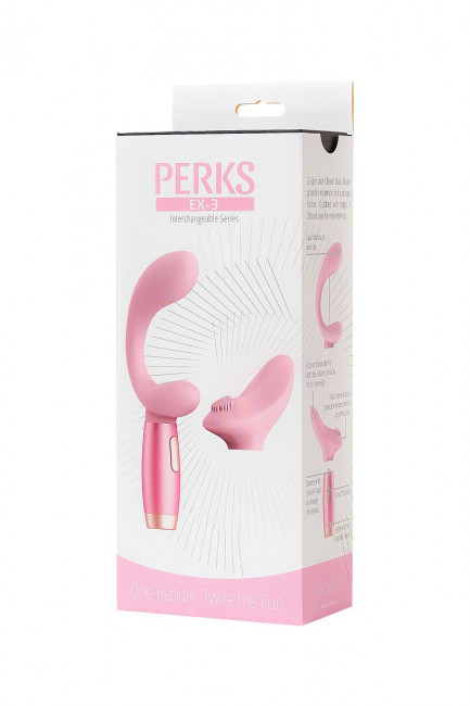 Розовый вибратор Le Stelle PERKS SERIES EX-3 с двумя сменными насадками Розовый вибратор Le Stelle PERKS SERIES EX-3 с двумя сменными насадками