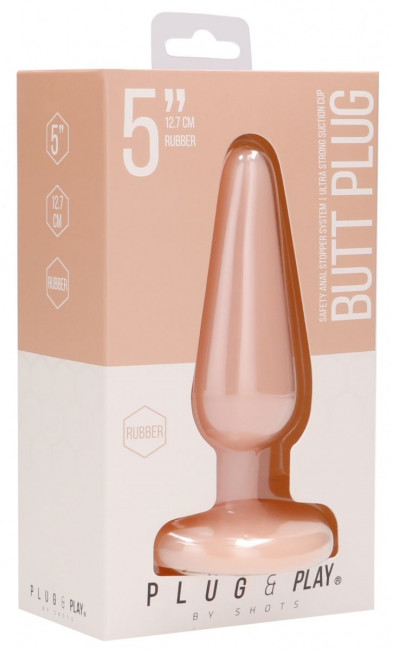 Телесная коническая анальная пробка Basic 5 Inch - 12,7 см. Телесная коническая анальная пробка Basic 5 Inch - 12,7 см.