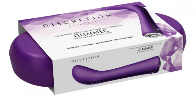 Фиолетовый вибромассажер для точки G Glimmer - 20,5 см.