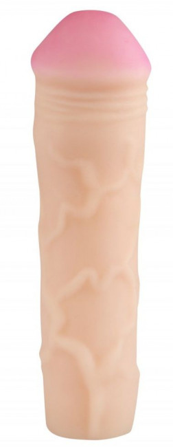 Телесный реалистичный фаллоудлинитель с петлей - 16 см. Телесный реалистичный фаллоудлинитель с петлей - 16 см.