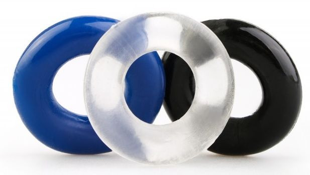 Набор из 3 эрекционных гладких колец разного цвета Набор из 3 эрекционных гладких колец разного цвета