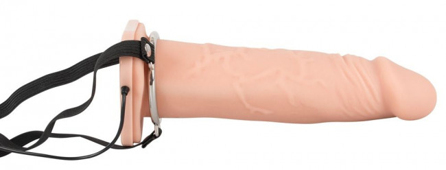 Полый вибрострапон на ремнях Vibrating Strap-On - 22,5 см. Полый вибрострапон на ремнях Vibrating Strap-On - 22,5 см.