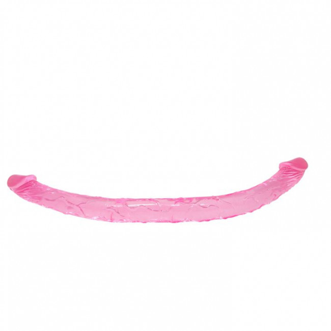 Двухголовый розовый фаллоимитатор - 44,5 см.