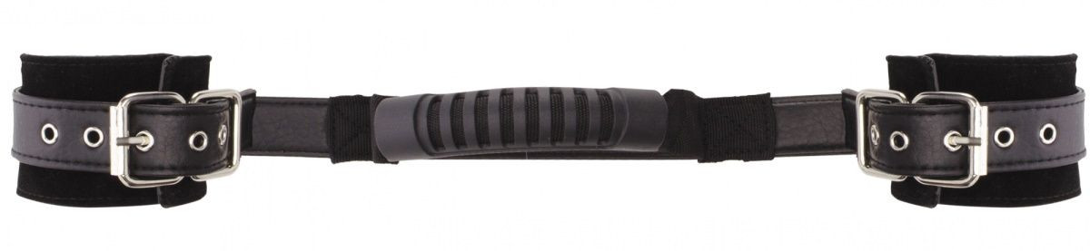 Регулируемые черные кожаные наручники OUCH!