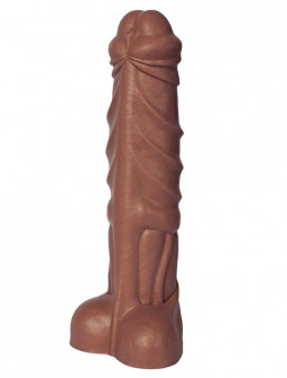 Коричневый фаллоимитатор "Единорог" - 30,5 см.