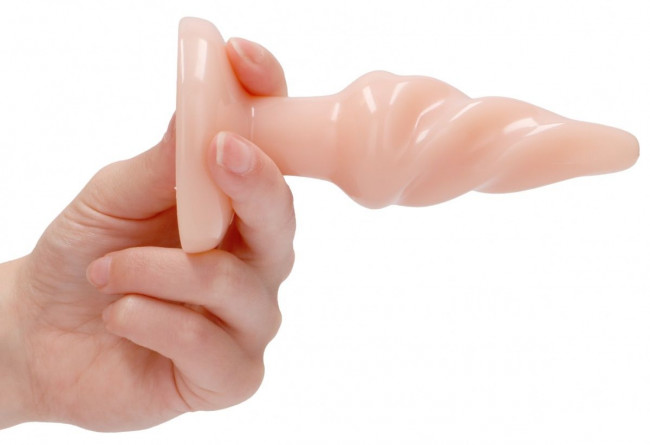 Телесная витая анальная пробка Rounded 4 Inch - 10 см.