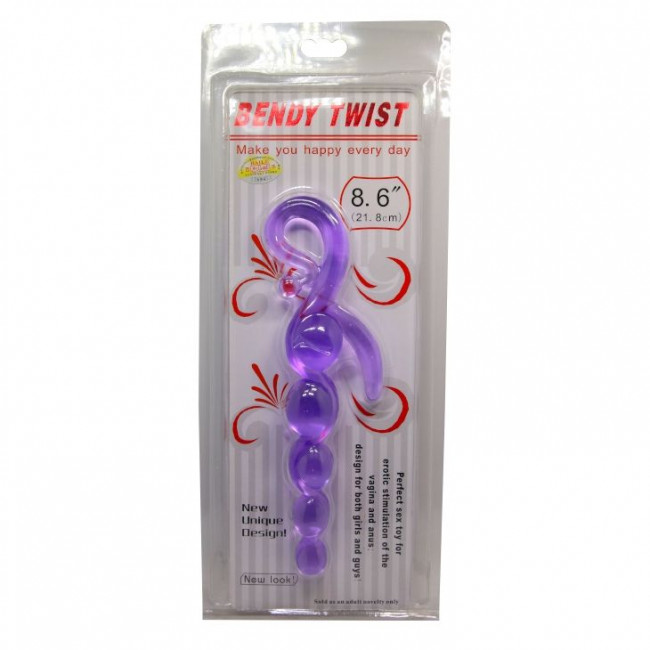 Фиолетовый анальный стимулятор-цепочка - 22 см. Фиолетовый анальный стимулятор-цепочка - 22 см.