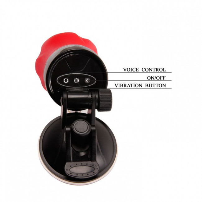 Мастурбатор-ротик с вибрацией, функцией голоса и в колбе с присоской Мастурбатор-ротик с вибрацией, функцией голоса и в колбе с присоской