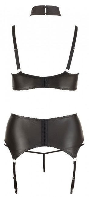Wet-look комплект из 3 предметов: бра, трусики, пояс