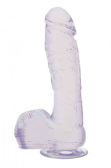 Прозрачный фаллоимитатор на присоске - 21,6 см. Прозрачный фаллоимитатор на присоске - 21,6 см.
